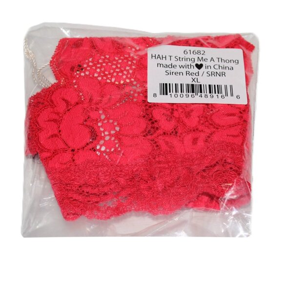 Free People We Are HAH T String Me a Thong Siren Red Extra Large #61682 - Picture 3 of 3
